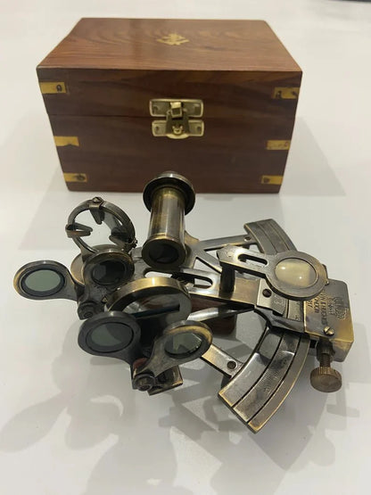 Nautical Solid Brass Kelvin N Huges Working Navigational Sextant