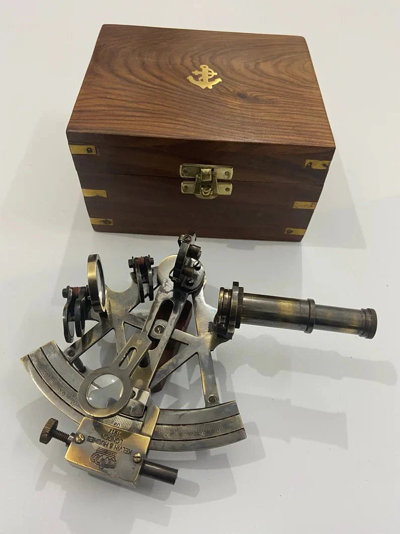 Nautical Solid Brass Kelvin N Huges Working Navigational Sextant